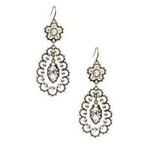 Chloe + Isabel Pearl & Crystal Filigree Earrings